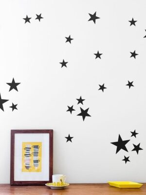 Seinakleebis ˙Tähekesed˙ – must, vinüülist dekoratsioon lastele (32tk)