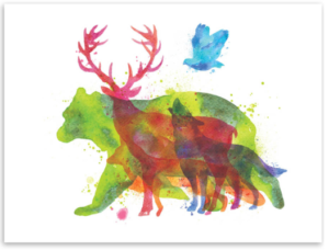 Seinapilt ˙Metsas˙ – pastelne poster (A4)