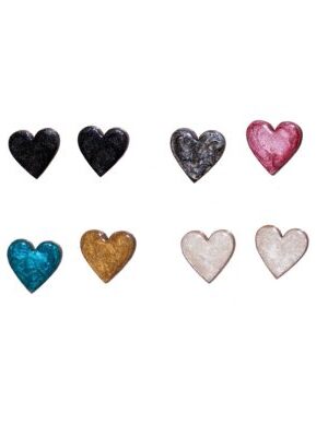 Kõrvarõngad ˙Südamed˙ - vali ise värv, glasuuritud, puit (13x13mm)