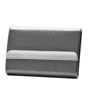 Kaarditasku – hallikas/hõbedane kunstnahast magnetkinnitusega