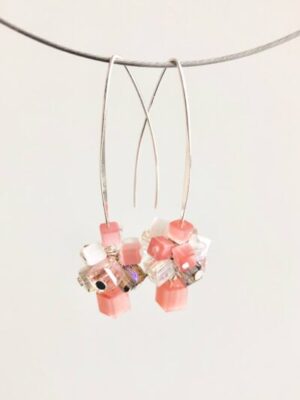 Kõrvarõngad ˙Sofia˙ - roosa/grafiit