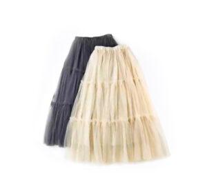 Tüllseelik ˙Maria˙ – kreem, kihiline naiste tüllseelik 90 cm