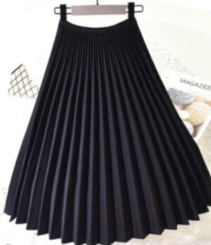 Plisseerseelik ˙Sabrina – Must˙ – elegantne must naiste seelik (65 cm)