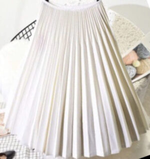 Plisseerseelik ˙Sabrina – Lumi˙ – valge elegantne naiste seelik (65 cm)