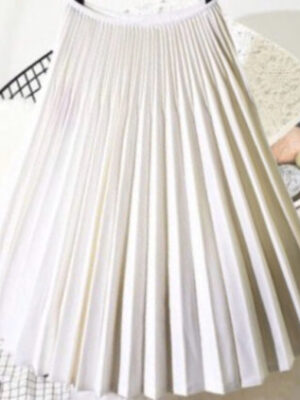 Plisseerseelik ˙Sabrina – Lumi˙ – valge elegantne naiste seelik (65 cm)