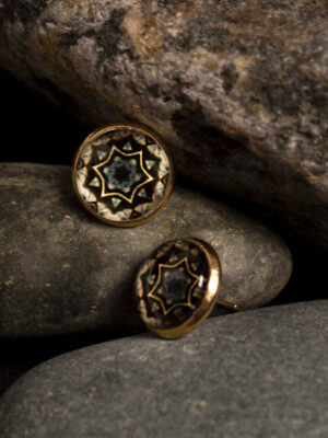 Kõrvarõngad "Mandala" - must/roheline