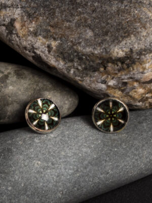 Kõrvarõngad "Mandala" - must/kuld