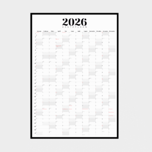 2026 seinakalender - kuu (beez)