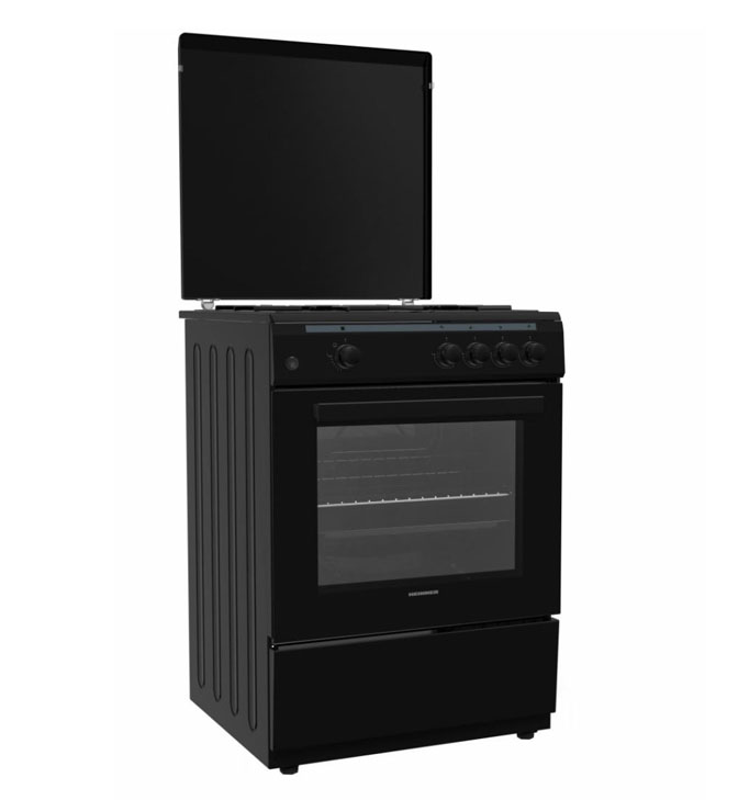 Gaasipliit Heinner HFSC-V60BK – 60×60 cm, 4 gaasipõletit, topeltklaasiga ahjuuks Gaasipliit Heinner HFSC-V60BK – 60×60 cm, 4 gaasipõletit, topeltklaasiga ahjuuks