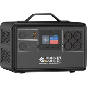 LifePO₄ akuga kaasaskantav jõujaam KS 2400PS – 2400 W, 2240 Wh, päikesepaneeliga laadimise võimalus