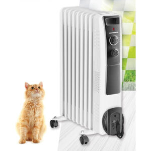 Õliradiaator Heinner HOH-Y09WB – 9 elementi, 800/1200/2000 W, termostaat