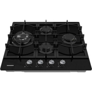Integreeritav gaasipliidiplaat Heinner HBH-M452IWFGBK – 4 põletit, must klaas