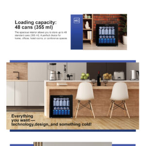 Külmik jookidele 44 L, HBC-M44BKE, Heinner