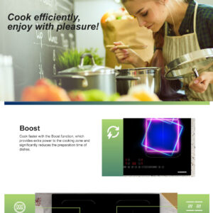 Integreeritav induktsioonpliidiplaat HBHI-M4ZB2FXTC, Heinner – 4 tsooni, Boost, Bridge, Touch Control