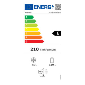 Kombikülmik Heinner HC-HM260WDE++, 260 L