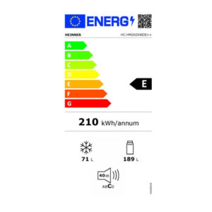Kombikülmik Heinner HC-HM260XWDE++, 260 L