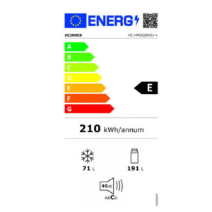 Kombikülmik Heinner HC-HM262BKE++, 262 L