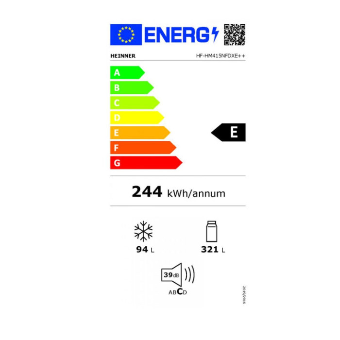 Külmik Heinner HF-HM415NFDXE++, 415 L