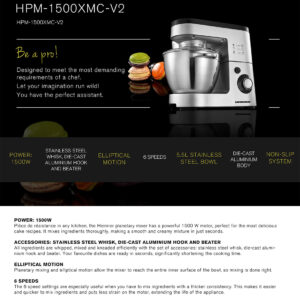 Lauamikser Heinner HPM-1500XMC-V2, 5,5 L / 1500 W