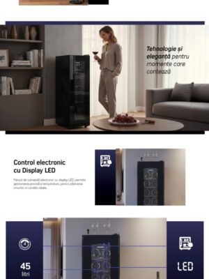 Veinikülmik Heinner HRV-A45DRM12 – 12 pudelit, 45 l, must