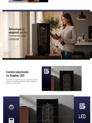 Veinikülmik Heinner HRV-A28DRM8 – 8 pudelit, 28 l, must