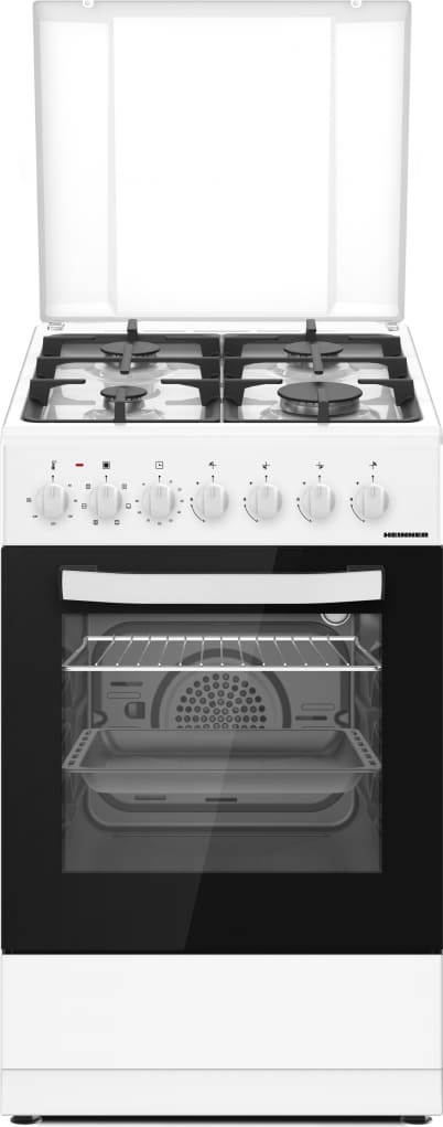 Kombineeritud pliit 4 gaasipõletiga + elektriahi, HFSC-S65MIXF-WH, Heinner Kombineeritud pliit 4 gaasipõletiga + elektriahi, HFSC-S65MIXF-WH, Heinner