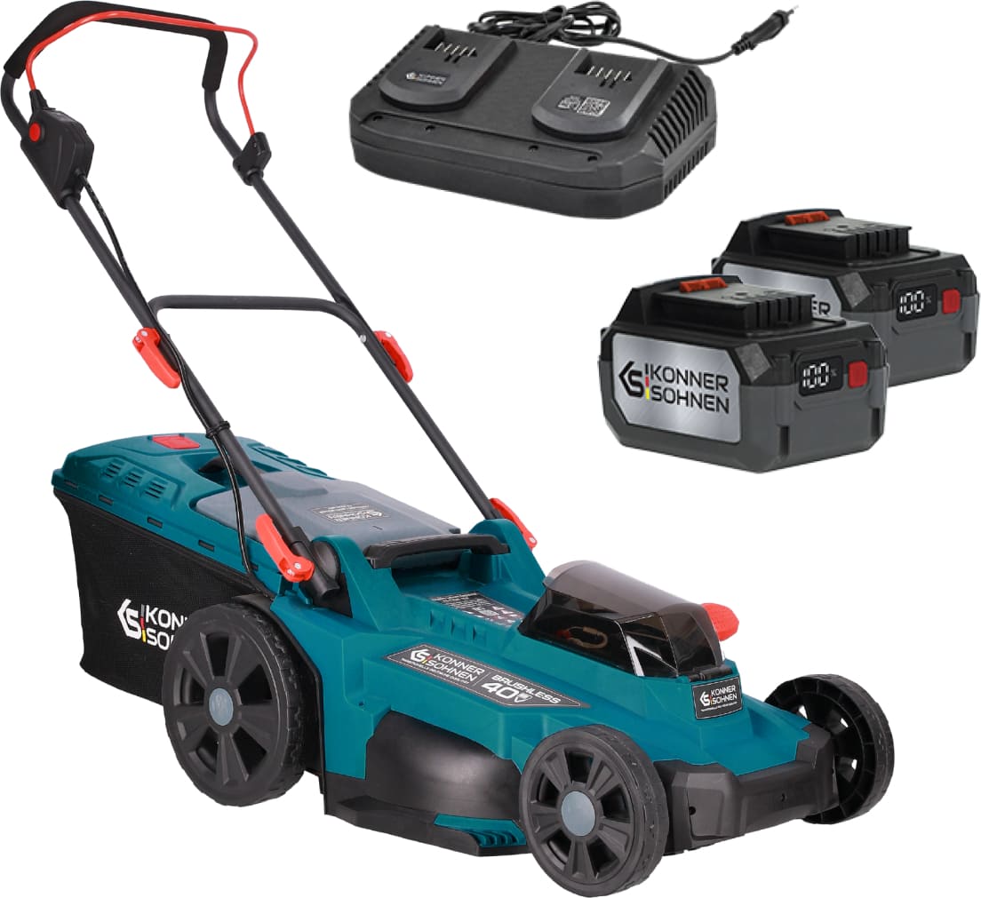 Akutoitega muruniiduk 40 V, 2 × 4.0 Ah, 43 cm, KS 43LM-40V-240, Könner & Söhnen Akutoitega muruniiduk 40 V, 2 × 4.0 Ah, 43 cm, KS 43LM-40V-240, Könner & Söhnen