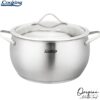 Pott 6 L, 24 cm, roostevaba teras, klaaskaas, HR-RW-T06