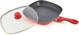 Grillpann kaanega 28 cm, marmorkattega, alumiinium, HR-BET-OR28, Heinner