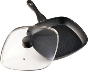 Grillpann kaanega 28 cm, mittenakkuv, alumiinium, HR-BET-ROCA28G, Heinner