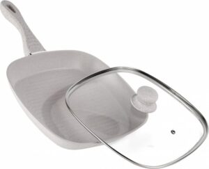 Grillpann kaanega 28 cm, keraamiline marmorkate, alumiinium, HR-BET-GRILL28, Heinner